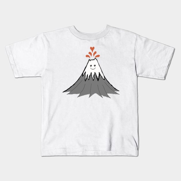 Cute Volcano Kids T-Shirt by wanungara